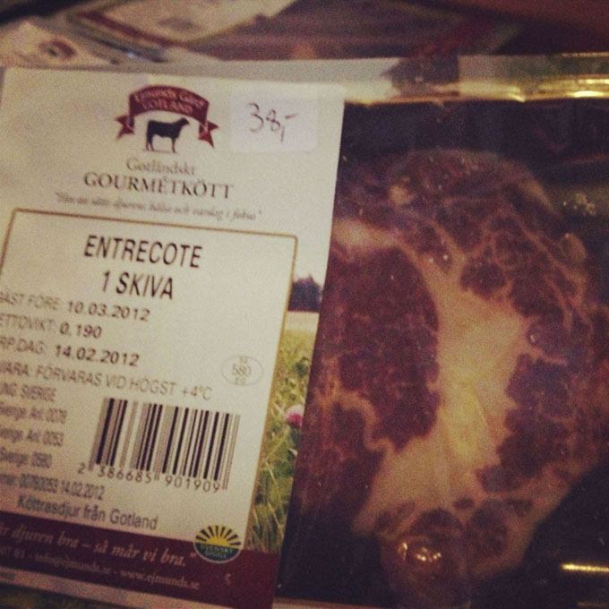 kött entrecote frys